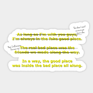 The Good Place Quote Sticker